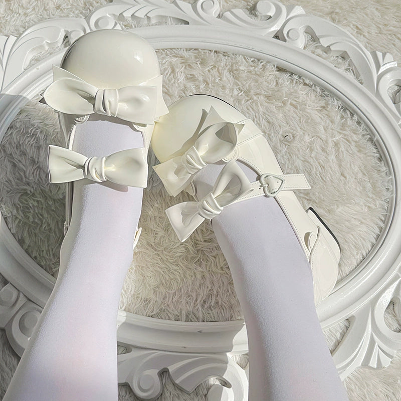 Beauty Bunny - Kawaii Lolita Shoes Low Heels Round Toe PU Shoes 34 Beige
