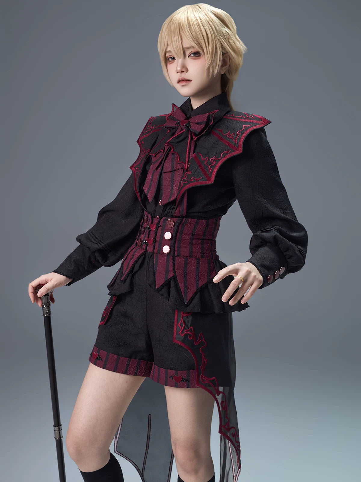 Devil's Convention - Ouji Lolita Prince Outfit Set, Bat Trailing 45744:860938