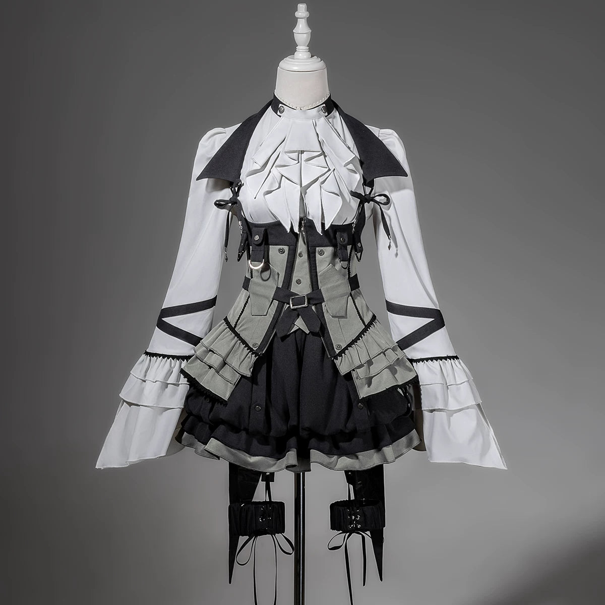 Wandering Bird - Ouji Lolita Blouse & Shorts Set, Tail Peplum Hem Vest Blouse + Vest + Shorts S