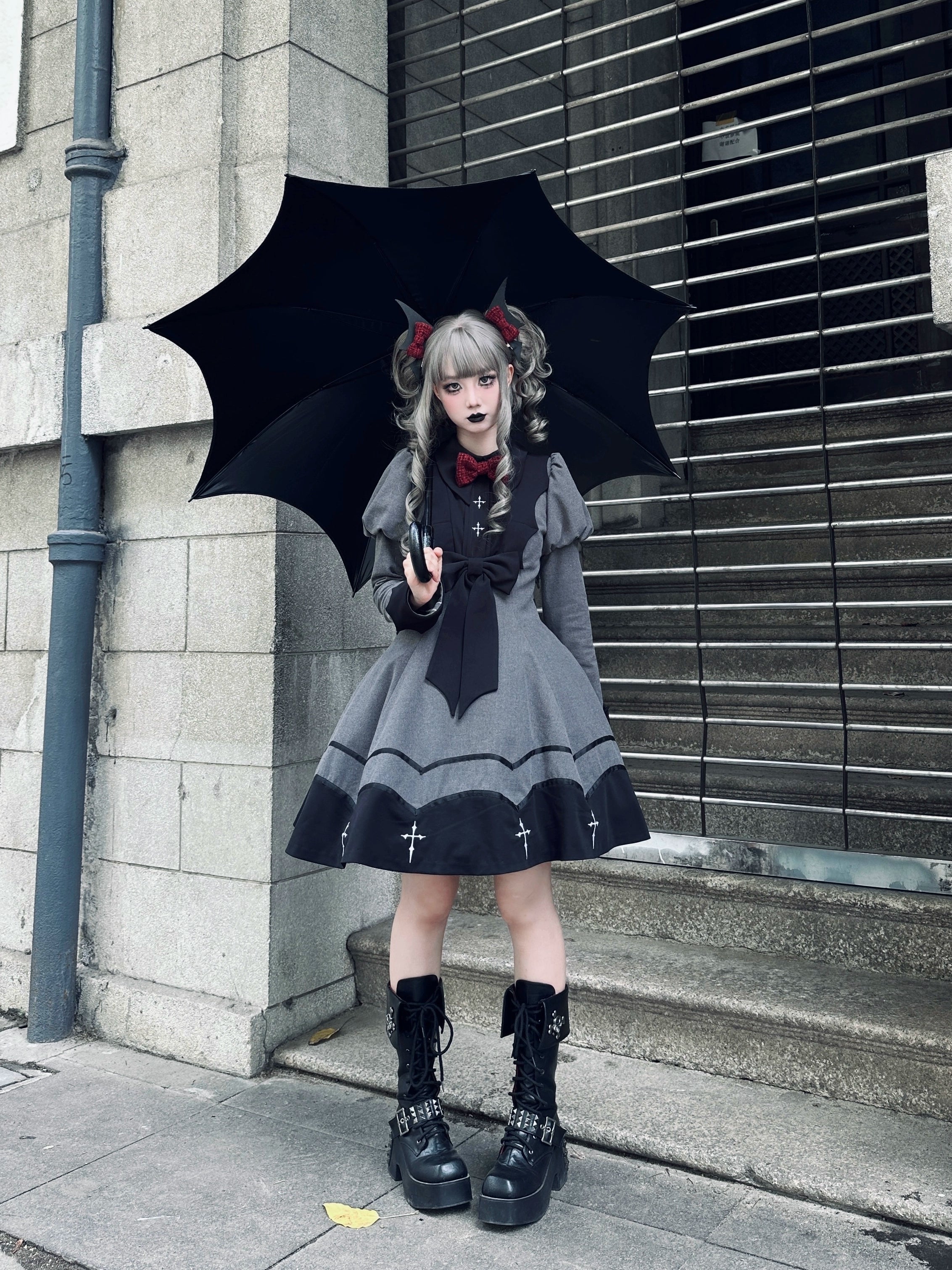 Polaris Lolita - Vampire Princess - Bat-Inspired Halloween Gothic Lolita OP Dress 43386:774878
