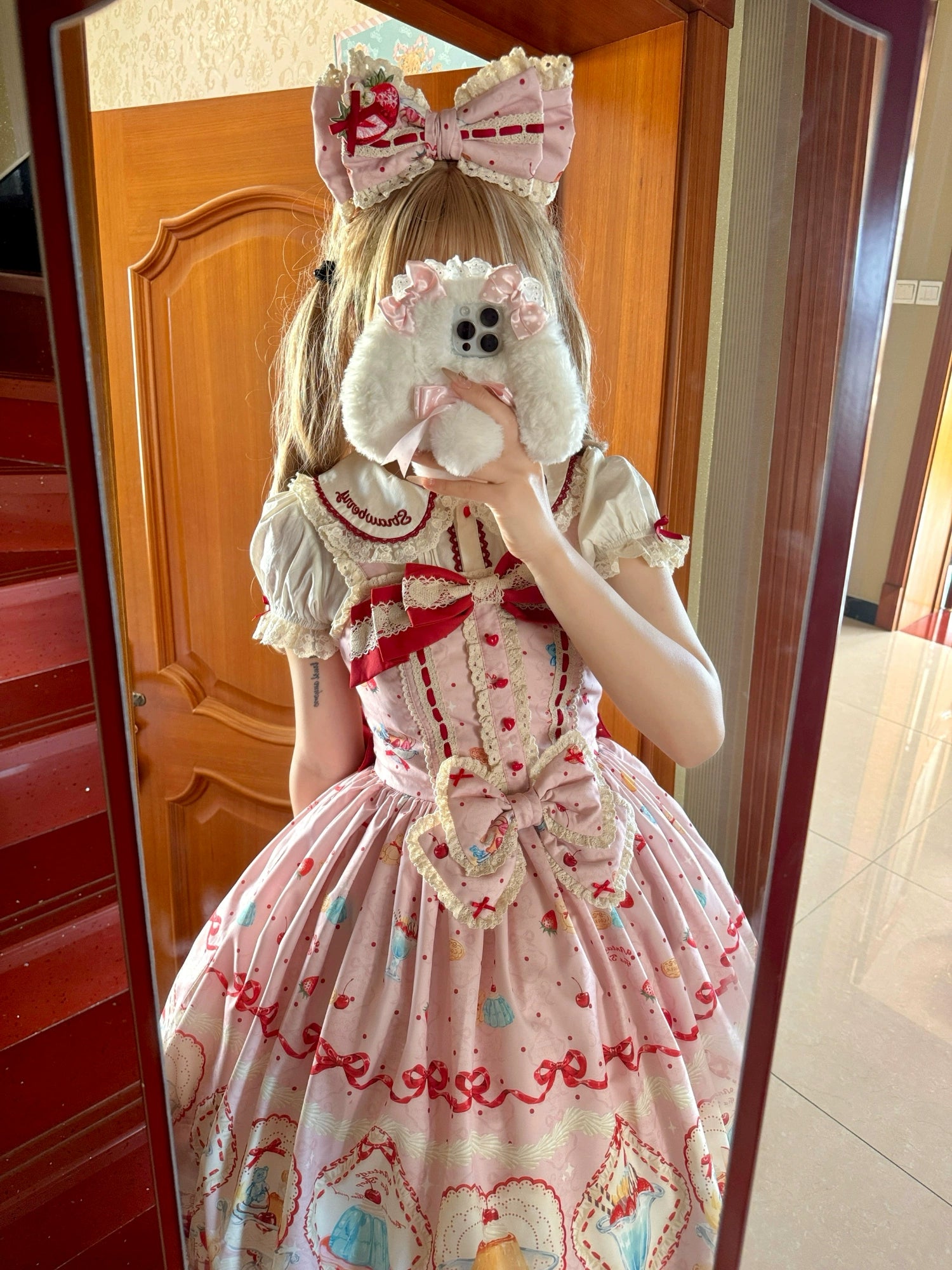 Showa Dessert Showcase - Kawaii Lolita Dress Suit Pudding-Inspired JSK/Salopette