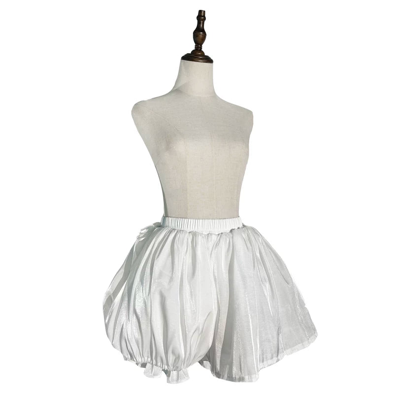 Adjustable Dual-use Lolita Bloomers and Petticoat White - Daily Petticoat One Size