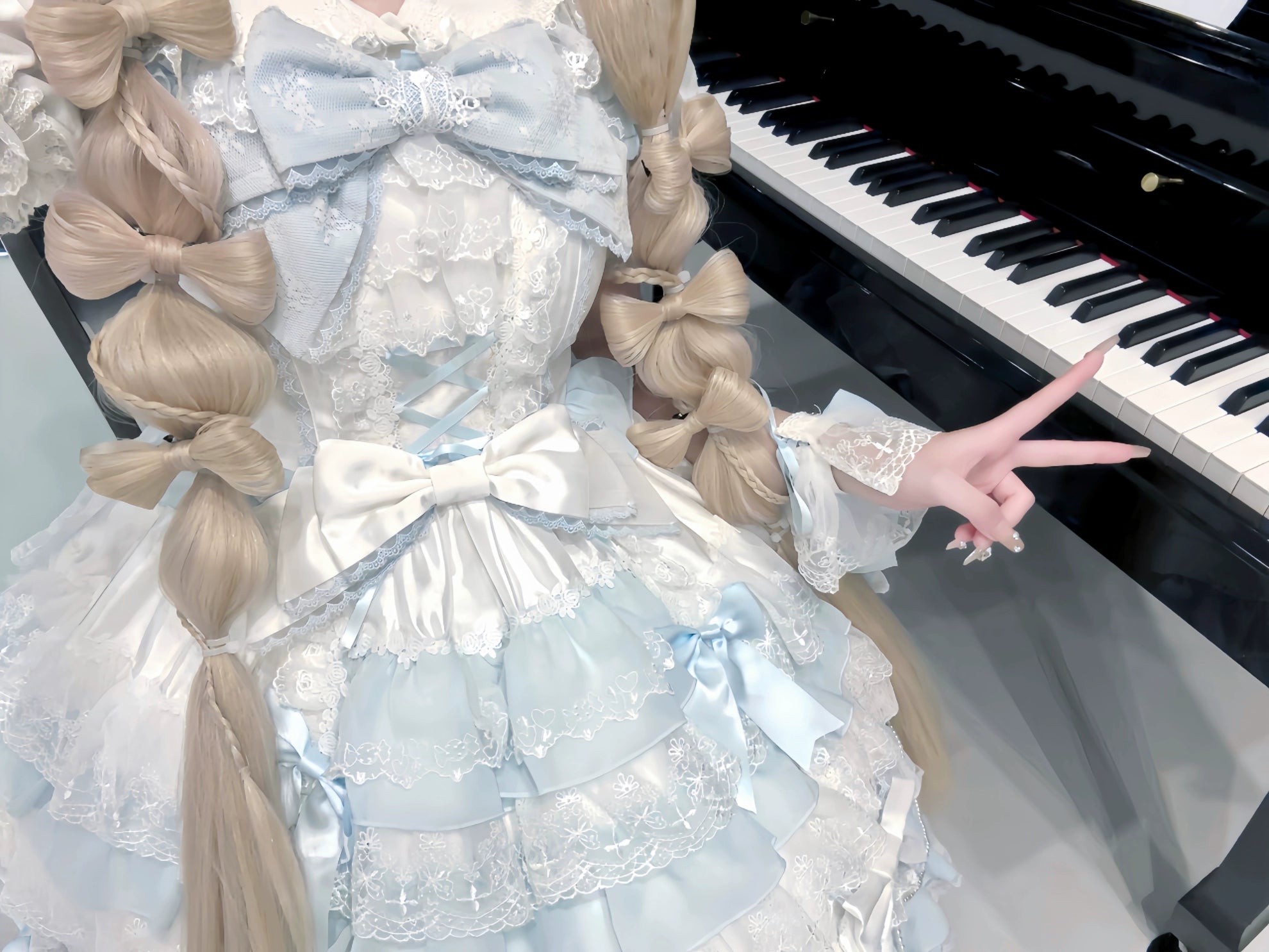 Cocoa Sweetheart - Love Descends - Wedding Lolita Jumper Dress, White Blouse 39050:611964