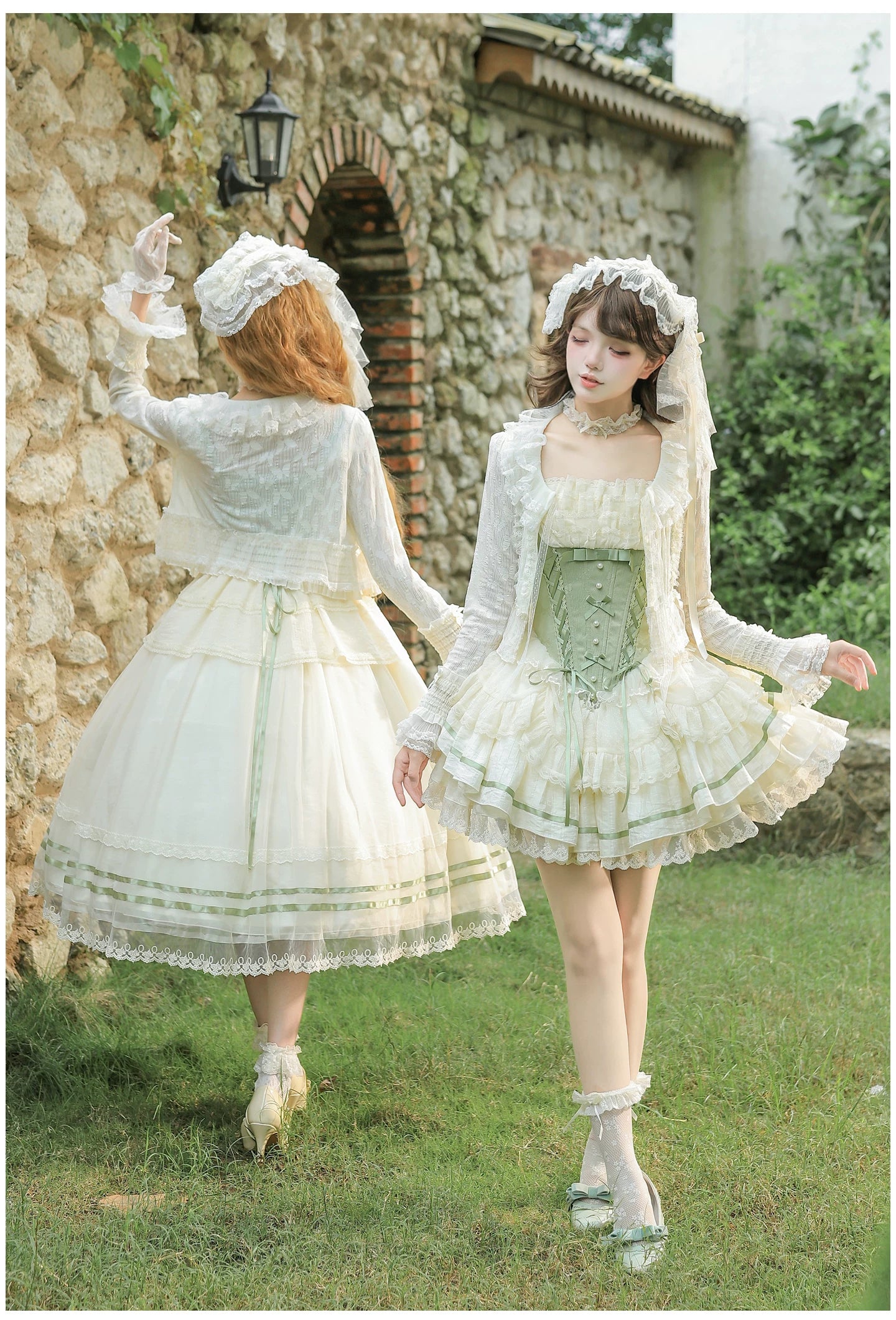 Unfailing - Classic Lolita Bow Jacquard Corset JSK Dress 45632:856647