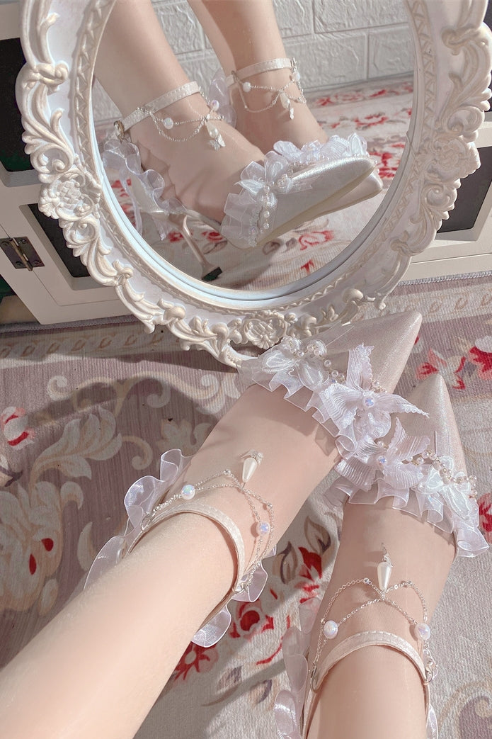 Ximeng Lolita~Deep Sea Hospital~Plus Size Wedding Lolita Bridal Shoes Customized Heels 42696:749741