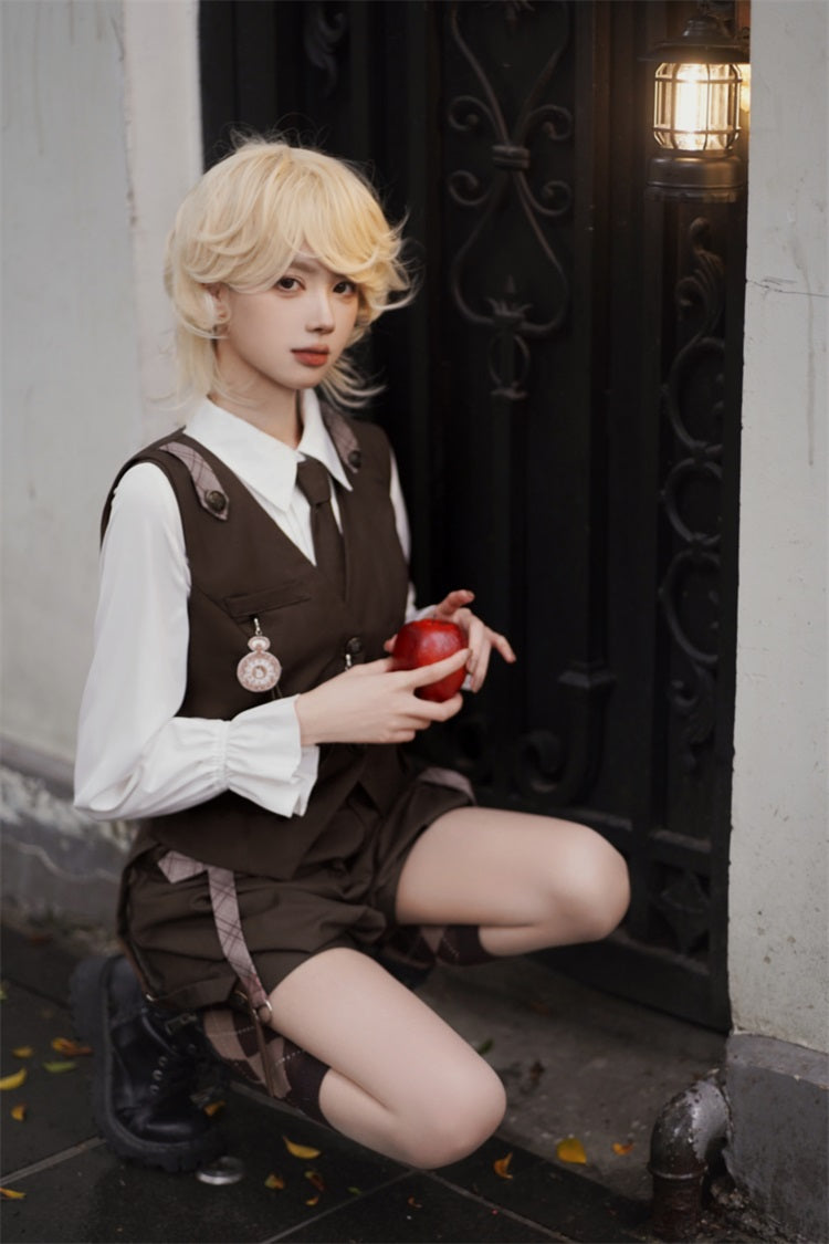 Letters from Unknown Star - Detective Rabbit Kiri - Spring Ouji Lolita Outfits Backpack Pants and Vest