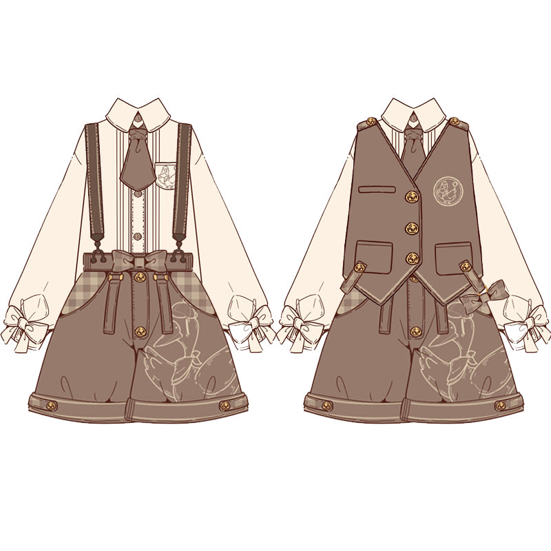 Piggy Bun - Famous Detective Goose - Ouji Lolita Shorts Set