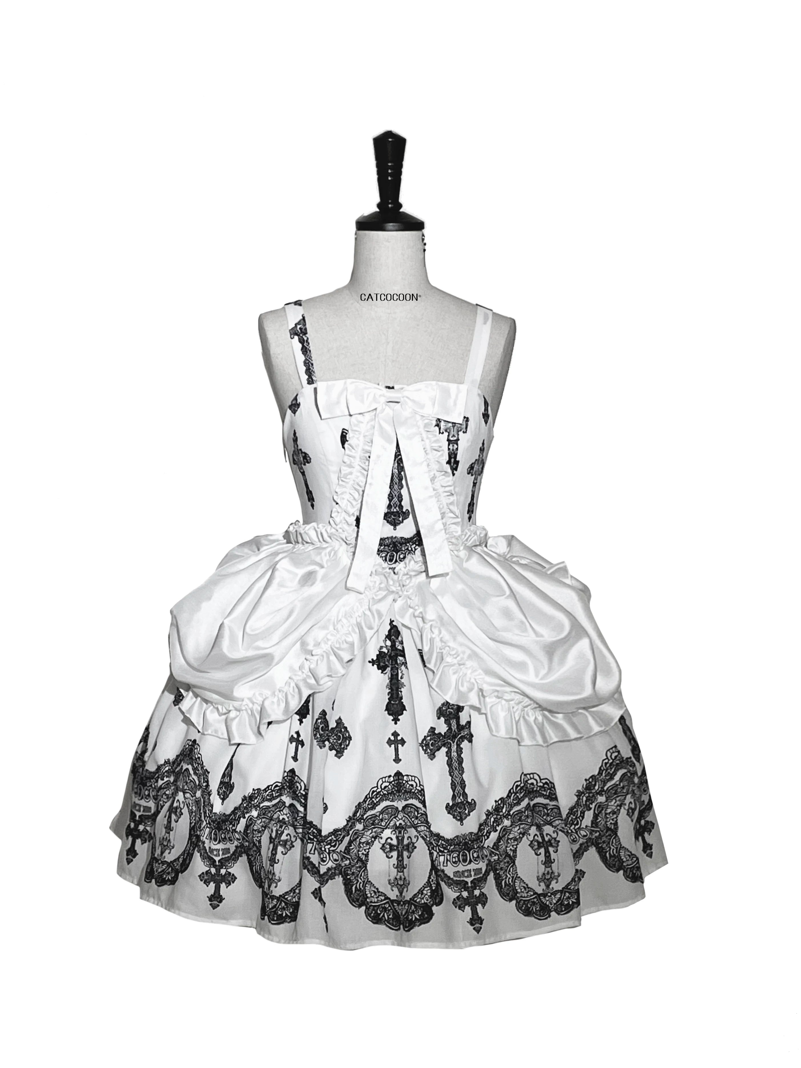 Lace Cross - Gorgeous Gothic Lolita JSK Dress, Hime Sleeve Bolero 44545:813140