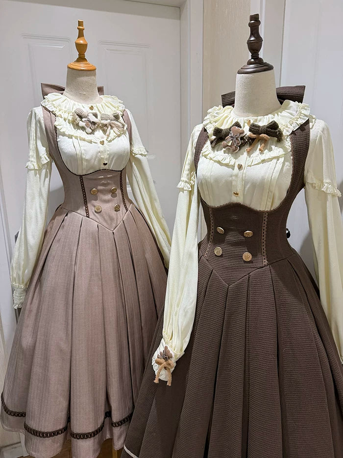 Sweetheart Canelé - Bust-supporting Classic Lolita JSK Dress, Low-waist