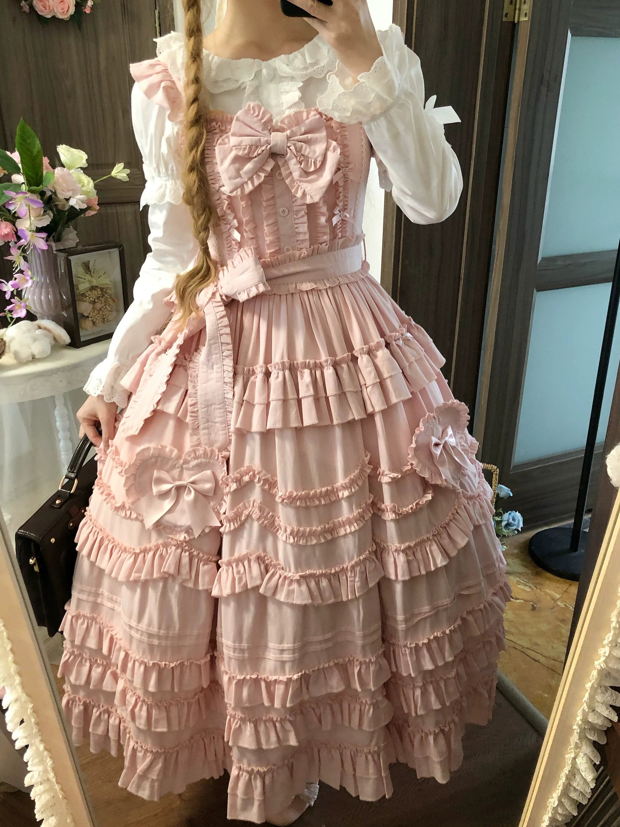 Loveheart - Solid Classic Lolita JSK Dress, Tiered Hem 44486:810070