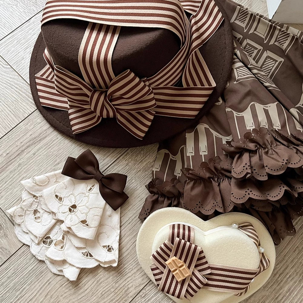 Miss Point - Classical Chocolate - Classic Lolita Accessory Bowler Hat BNT Beret Jabot 40816:677468