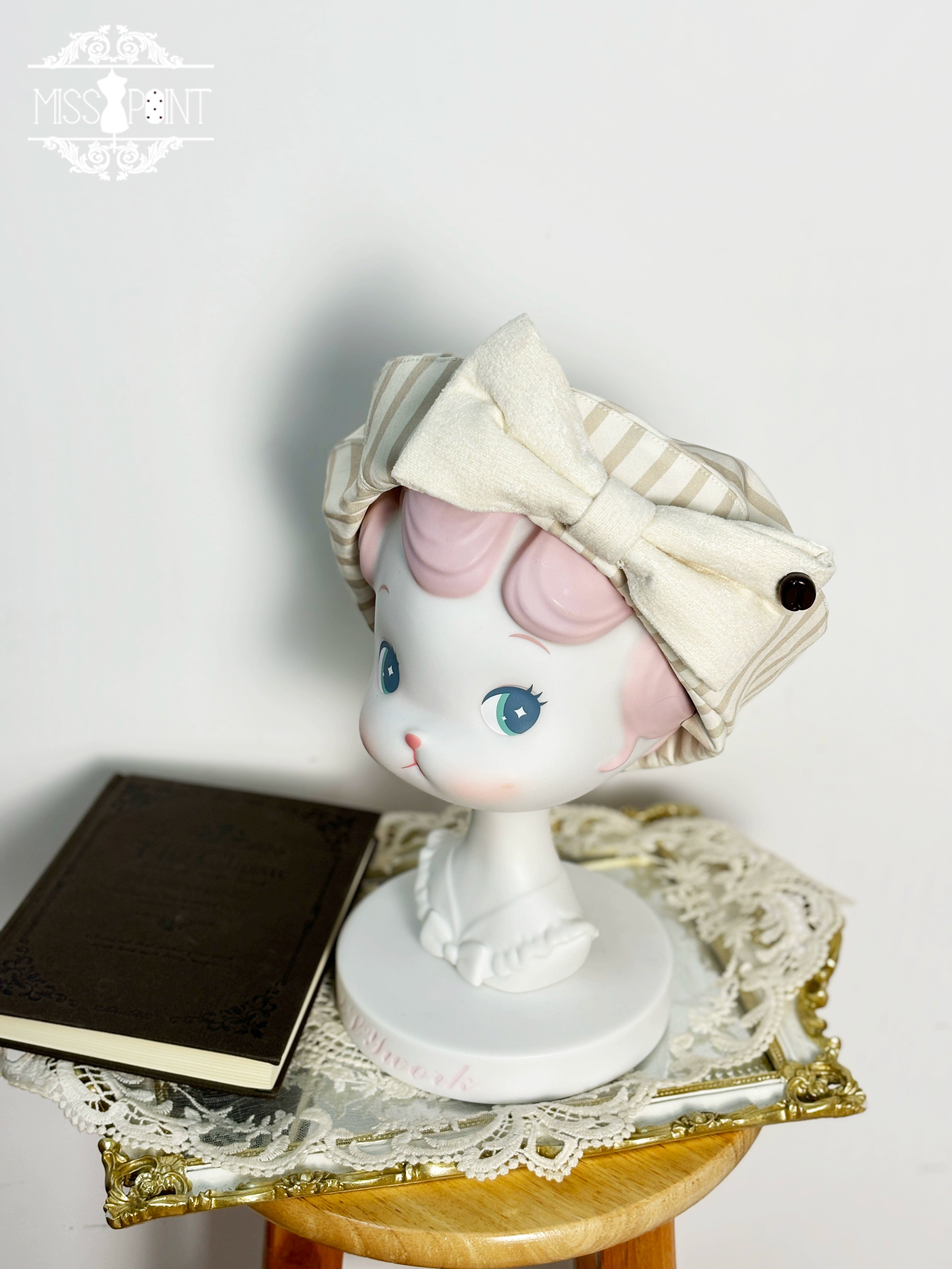 Miss Point - Classical Chocolate - Classic Lolita Accessory Bowler Hat BNT Beret Jabot 40816:677448