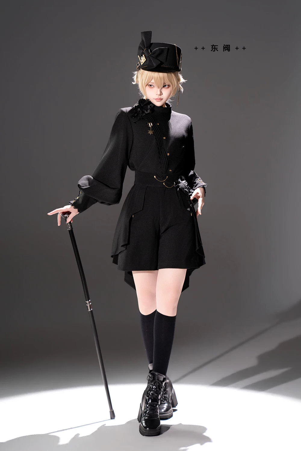 Rose's Will - Ouji Lolita Shirt, High-Low Hem Shorts