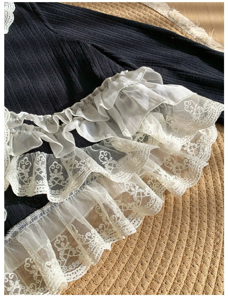 Bloom Period - Elegant Lolita Bolero, Layered Lace Ruffles 44623:817256