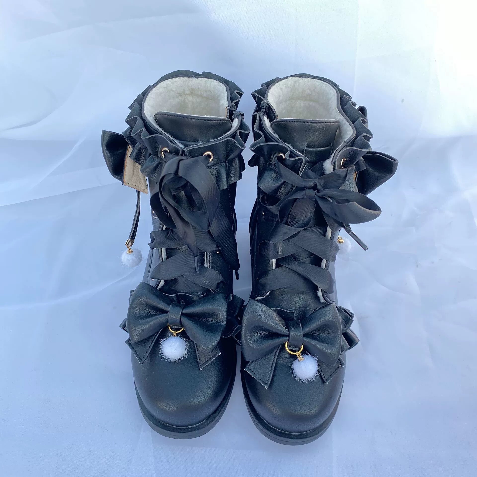 Fairy Godmother~Enthusiastic Ideation~Elegant Lolita Shoes Fleeced Short Martin Boots 32686:409446