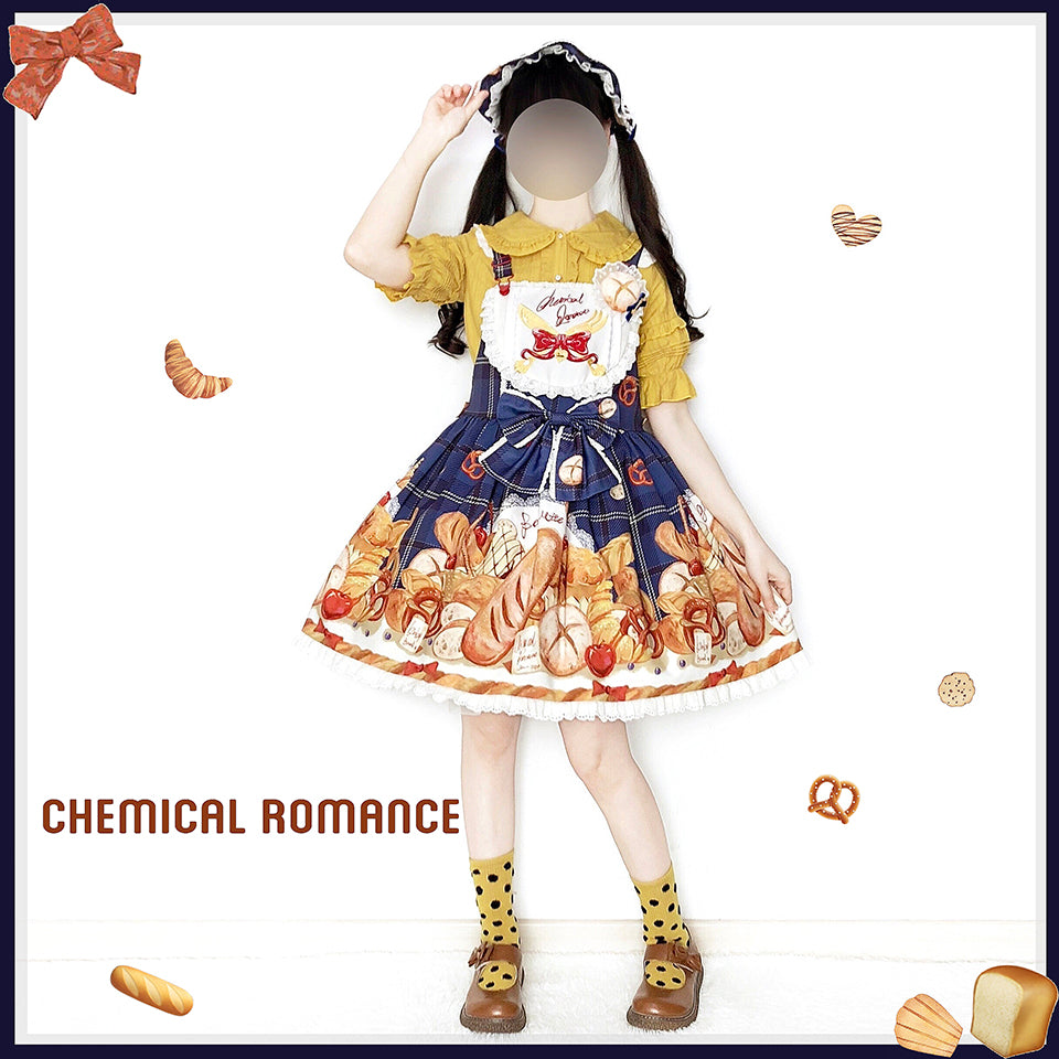 Chemical Romance~Bread New Out of the Oven~Elegant Lolita Salopette Dress cyan S