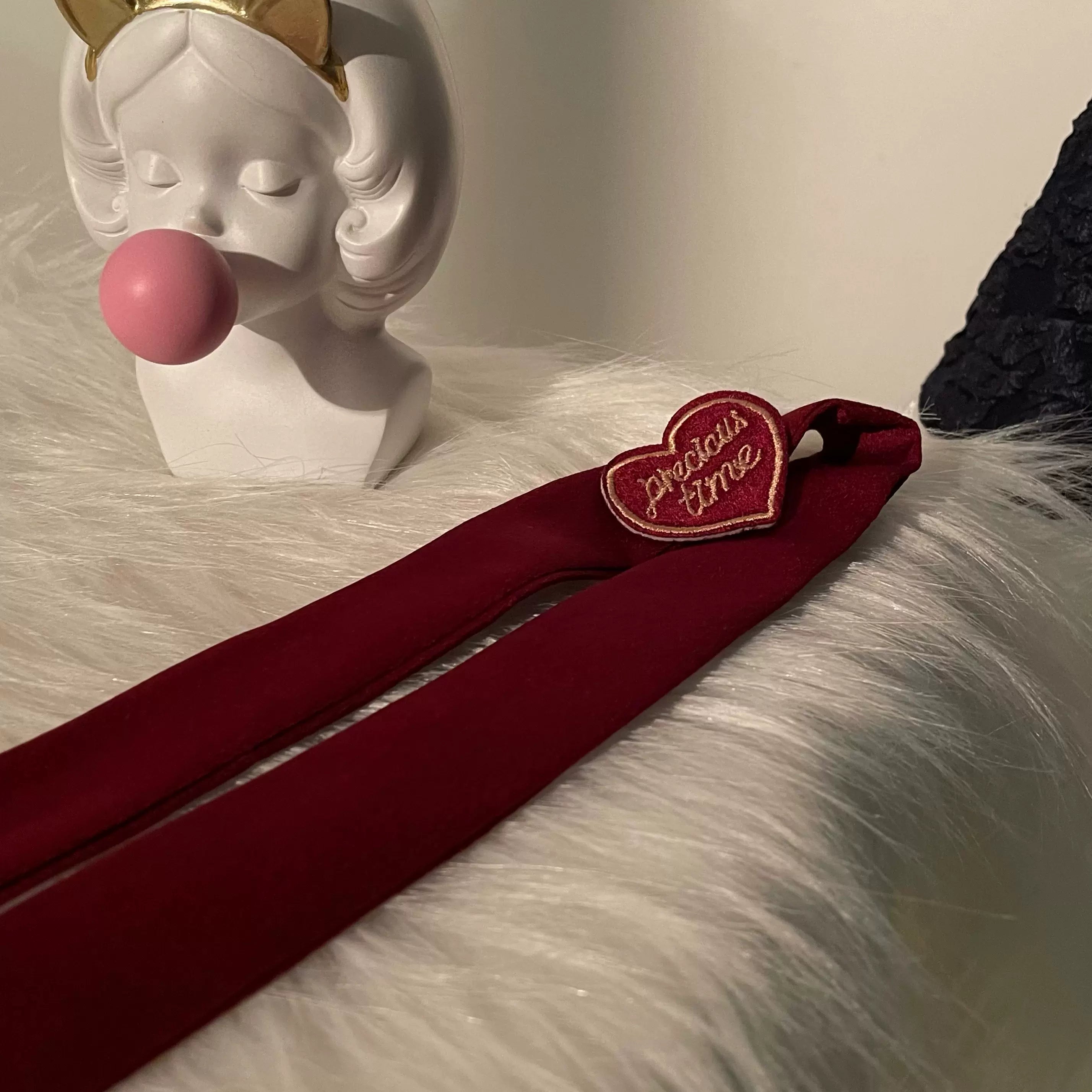 ZJstory - Gold Age - Retro Lolita Bow Necktie One Size 1.0 red choket