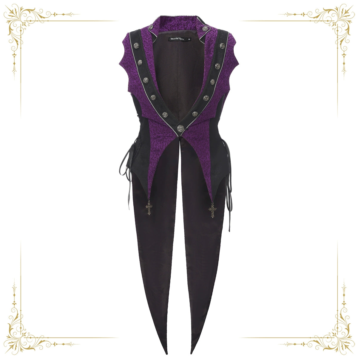 Immortal Thorn - Eternal Crimson Moon Forest - Ouji Lolita Tailcoat Vest (Purple / L M S XL) 43671:782809