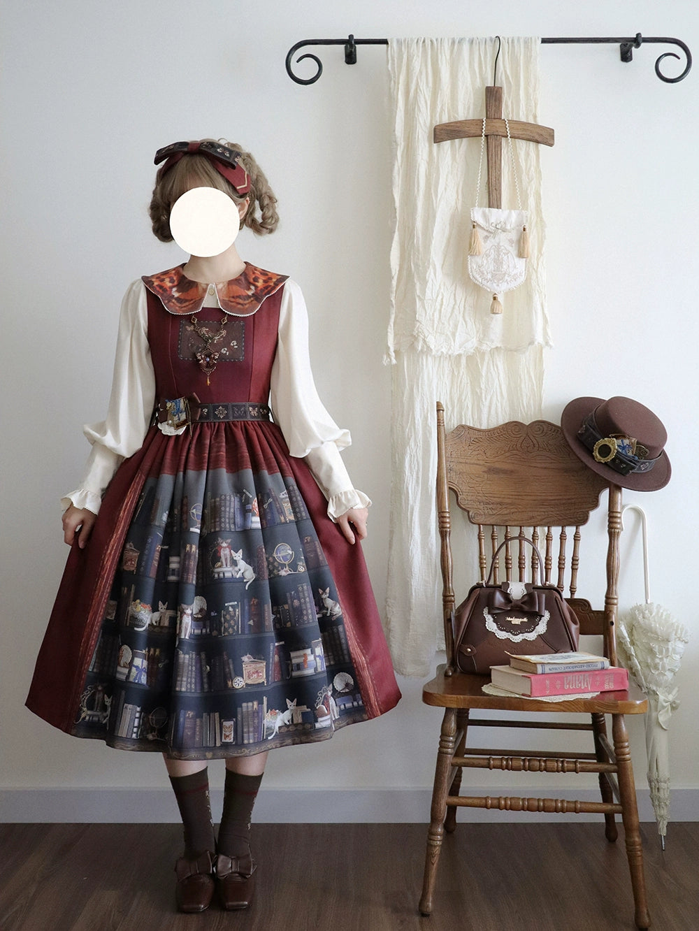 Miss Point - German Bookshelf - Classic Lolita Printed JSK Dress 44029:792948