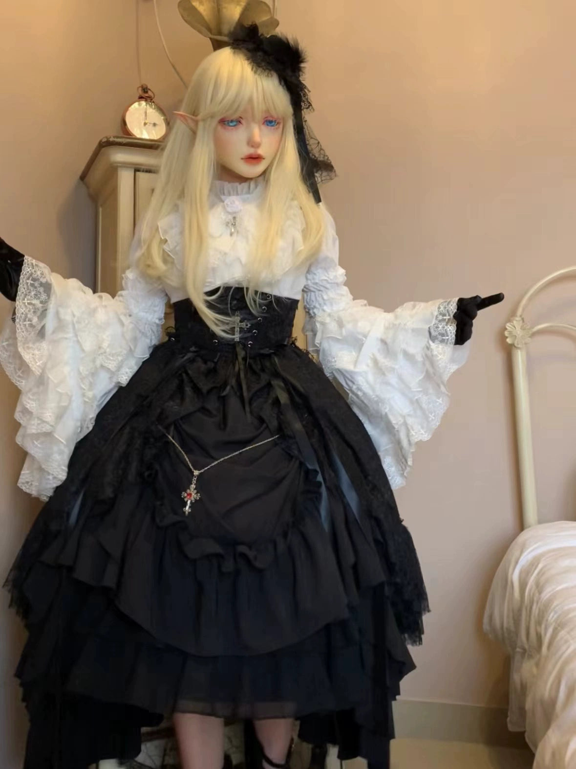 Nightingale Girl - Eternal Taboo - Gothic Lolita Dress Princess Sleeve Shirt