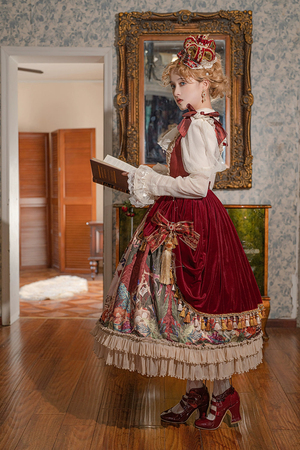 Miss Point~Kaleidoscope~Classical Lolita Shirt Dot Gauze Detachable Puff Sleeve Blouse Customized 35392:488838