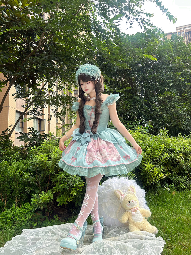 Dreamland - Floating Koi Land - Satin Classic Lolita Platform Shoes, Transparent Heel 44317:804091