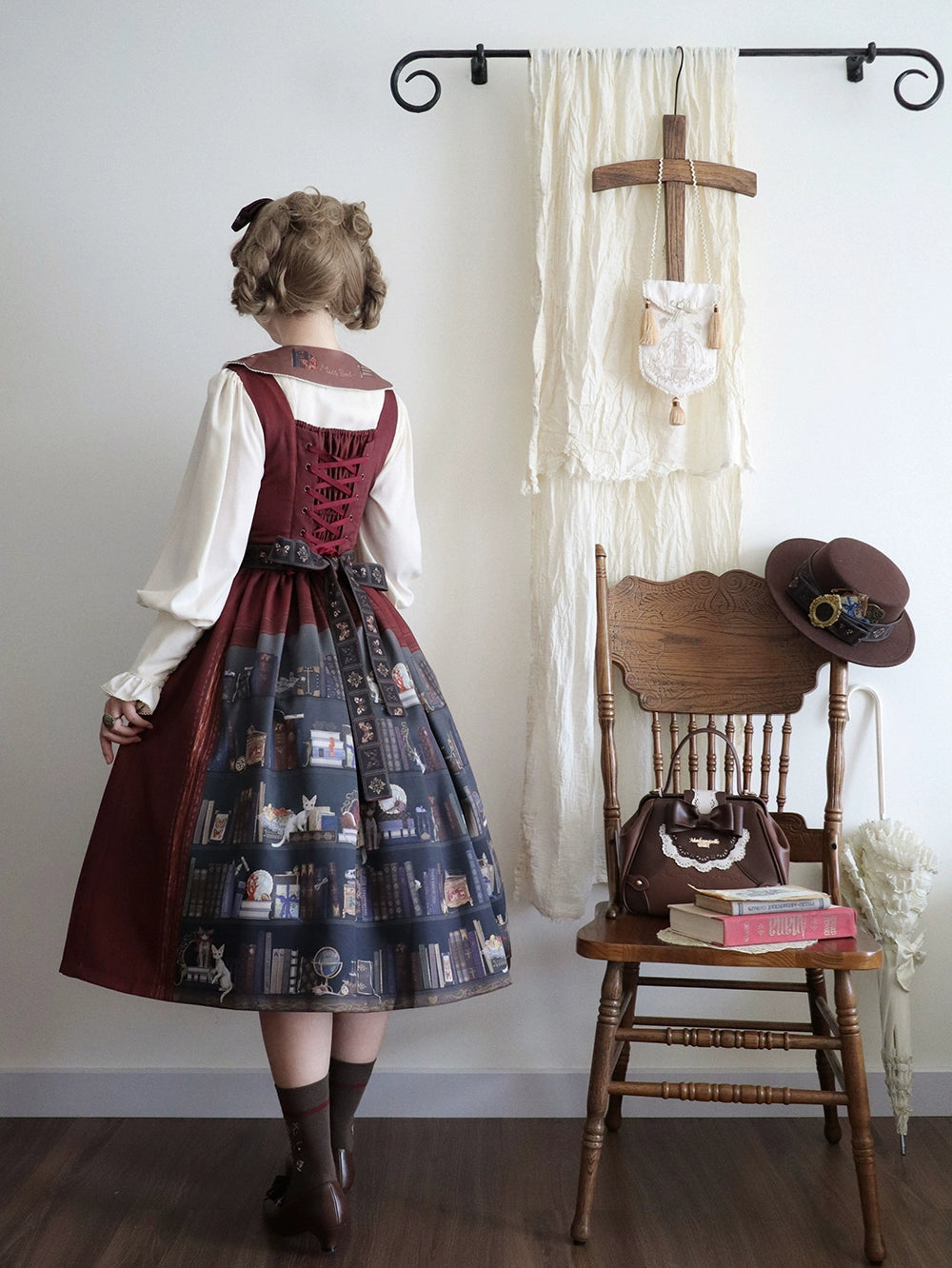 Miss Point - German Bookshelf - Classic Lolita Printed JSK Dress 44029:792974