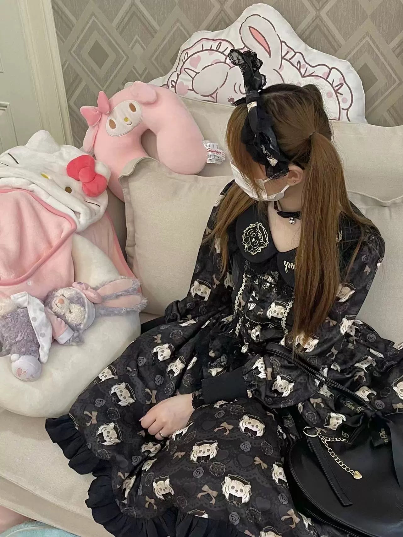 Good NIght Cats - Tiger in Autumn - Kawaii Lolita Printed OP Dress Set 43997:791675