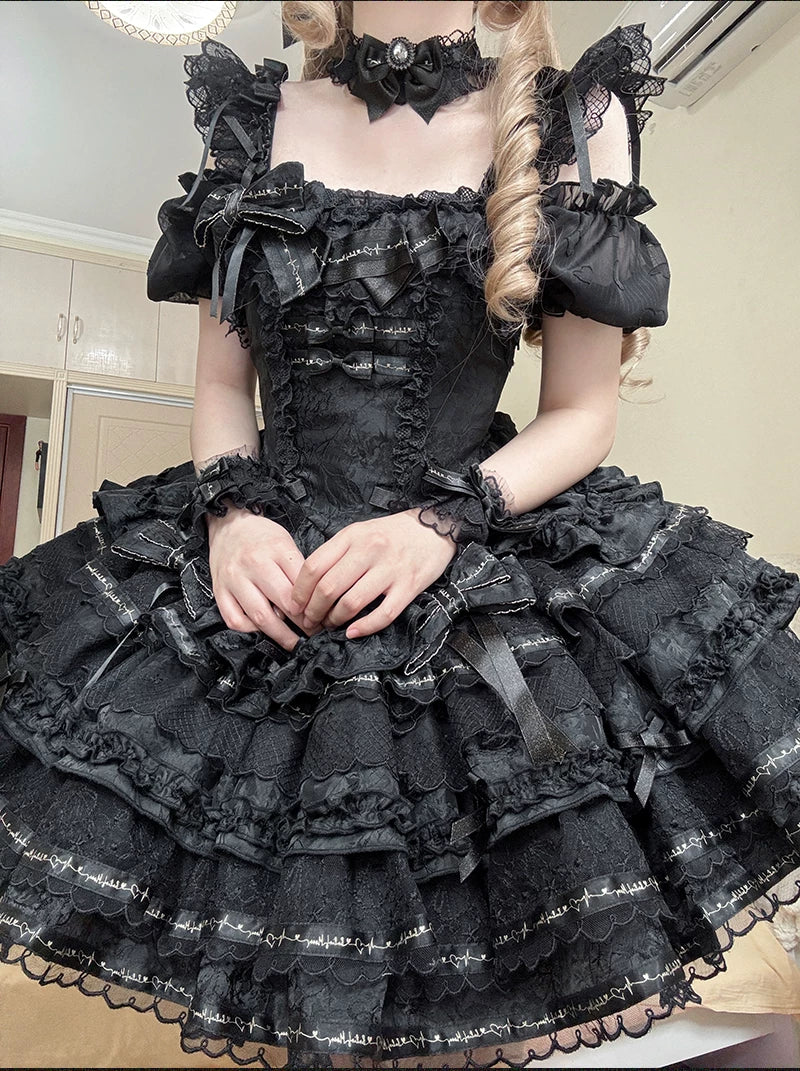 Luminous Whisper - Sweet Lolita Princess Jumper Dress, Layered Hem