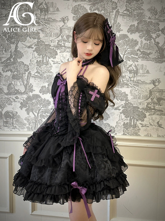 Alice Girl - Cross Princess - Sweet Lolita Princess Sleeves Cross Embroidery Sleeves