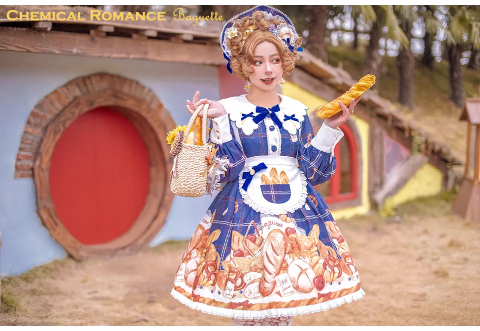 Chemical Romance~Freshly Baked Bread~Sweet Lolita OP Dress Long Sleeve Dress 37032:544262