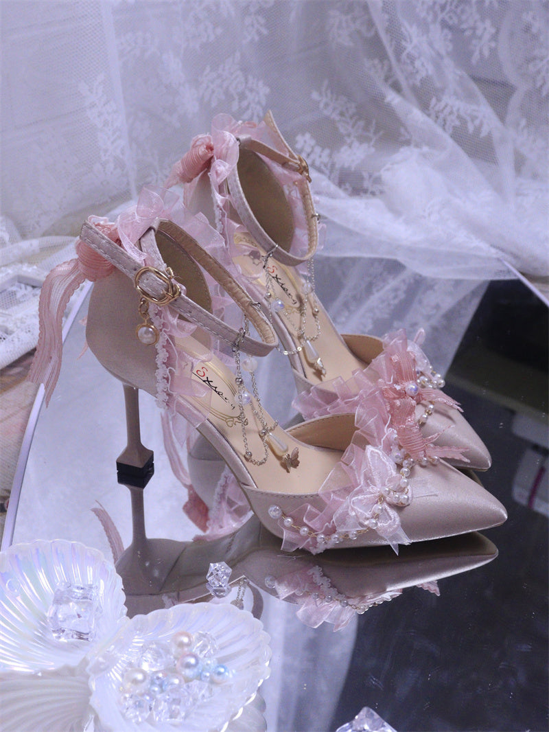 Ximeng Lolita~Deep Sea Hospital~Plus Size Wedding Lolita Bridal Shoes Customized Heels 42696:749740
