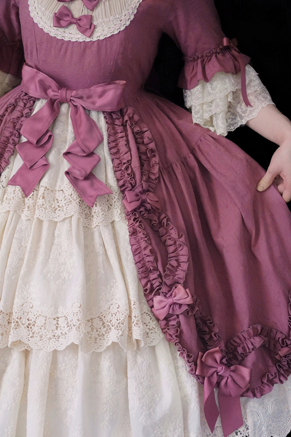 Miss Point~Lilyka Garden~Classic Lolita OP Dress Set Elegant Floral Wall Princess Sleeve 38832:606378