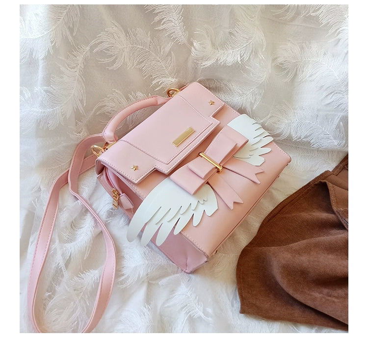Prime Sister - Sweet Lolita Shoulder Bag Wings Bow Design High Capacity Bag