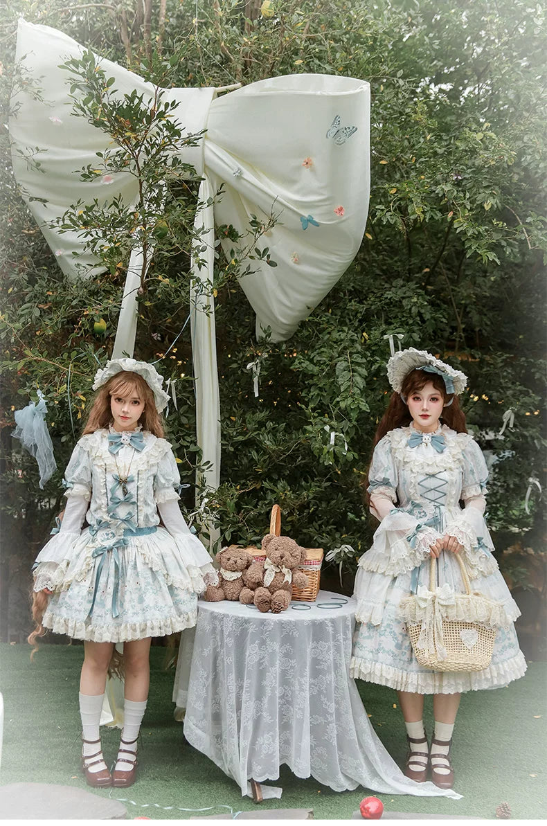 Showa Doll Garden - Elegant Plus size Lolita Dress, Bunny & Lamb Print 44534:812074