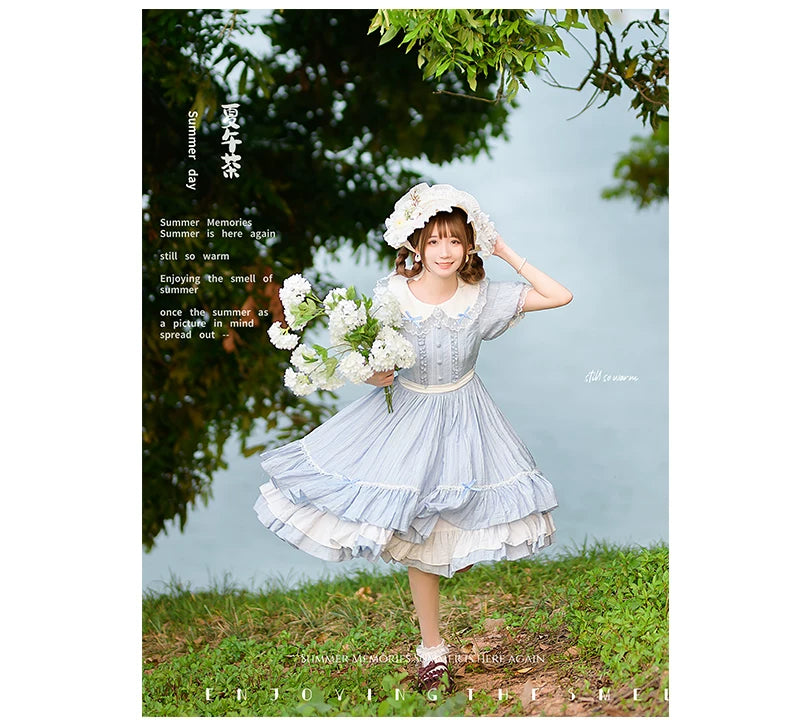 Afternoon Tea - Classic Lolita OP Dress, Lace Peter Pan Collar