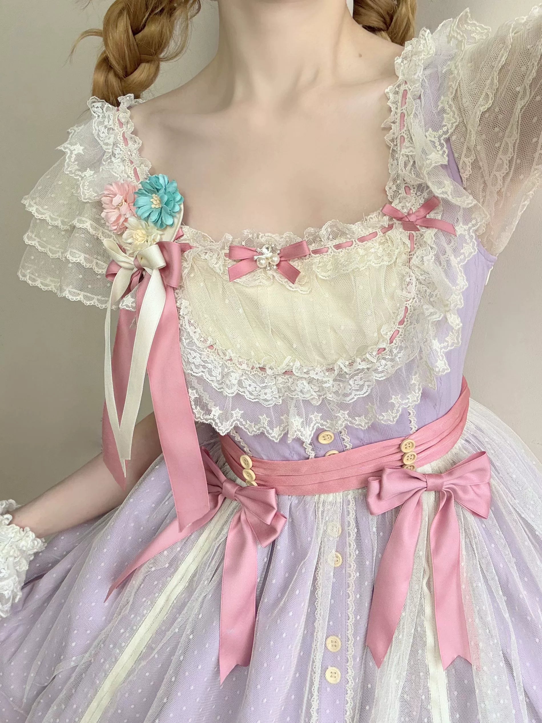 Uncle's Workshop - Fluttering Cherry Spring Strings - Cotton Sweet Lolita JSK Dress 42196:776713