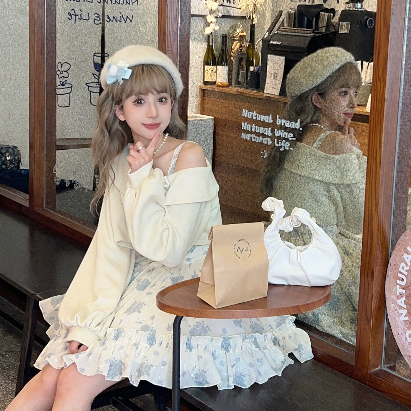 KuMa Lolita - Twilight Rose - Sweet Lolita Dress Sweater and JSK