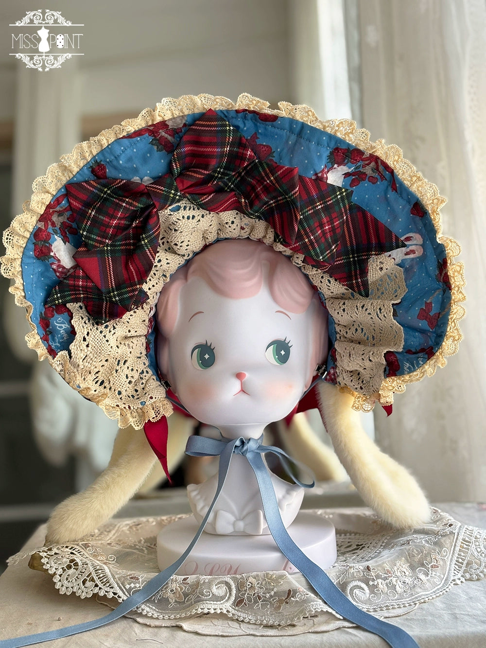 Miss Point - Forest Berry Bunny - Classic Lolita Accessory Cute Rabbit BNT KC and Brooch Blue Rabbit Ear BNT Only