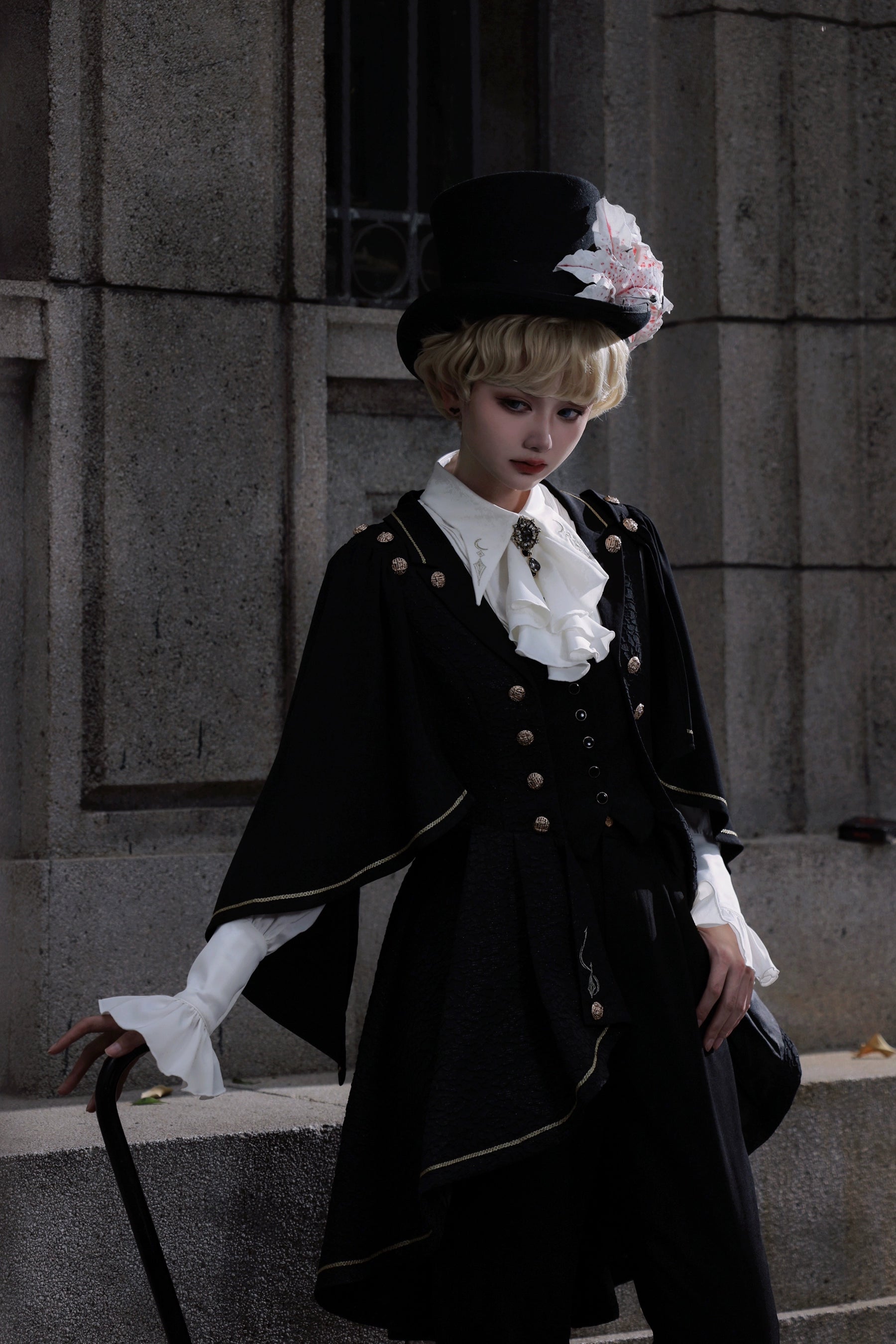 SilentMars~Fallen Moon Rule~Military Lolita Shirt Set Retro Knight Style Blouse (2XL L M S XL) 41196:687438