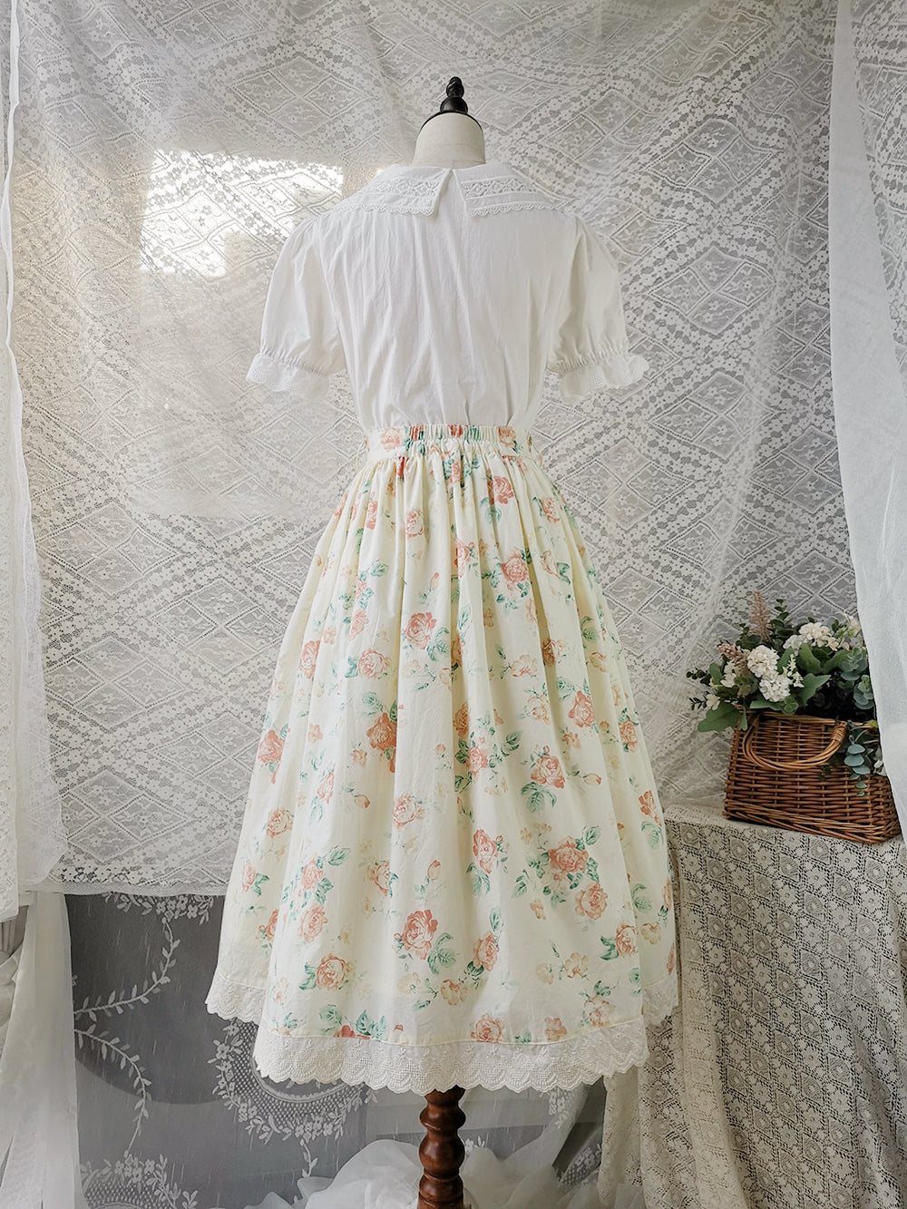 Miss Point - Customized Vintage Sweet Elegant Rose Skirt
