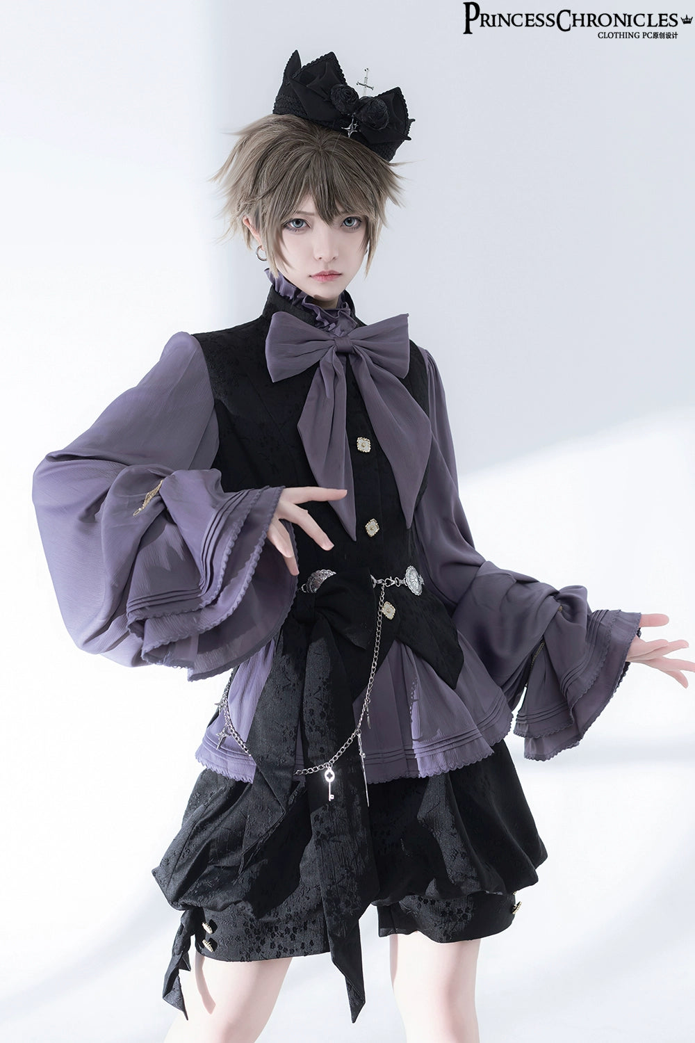Rabbit Hunt 2.0~Ouji Lolita Retro Cool Purple Shirt Shorts