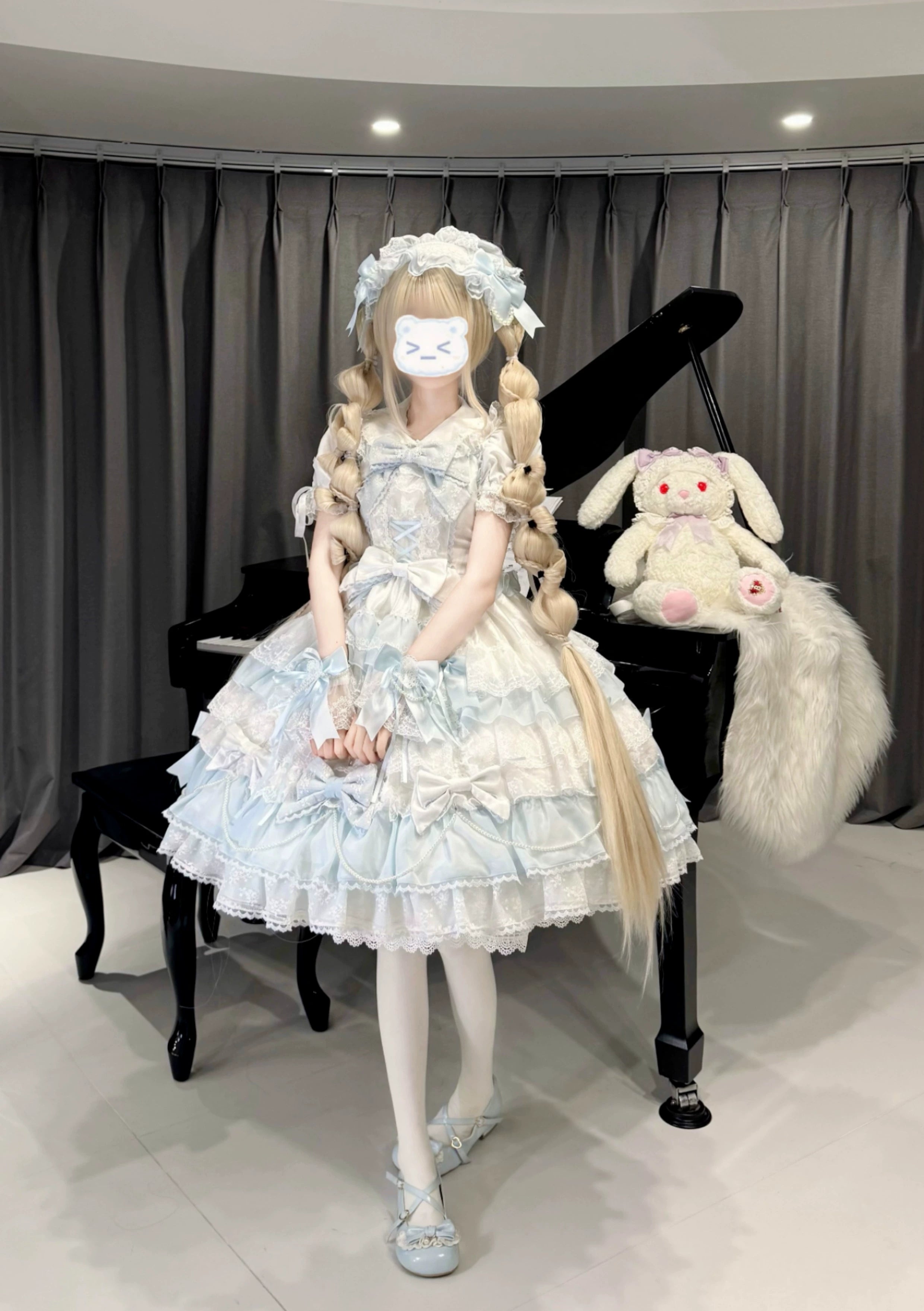 Cocoa Sweetheart - Love Descends - Wedding Lolita Jumper Dress, White Blouse (L M S XL) 39050:611982