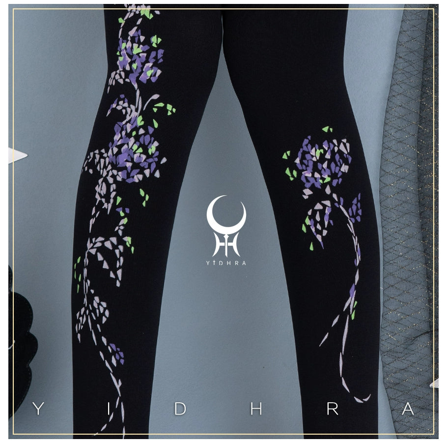 Yidhra - Resplendent flower Qiki - Elegant Lolita Pantyhose Velvet Pantyhoses Summer