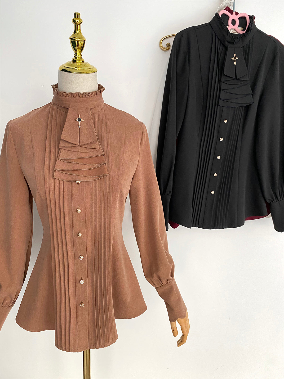 Little Dipper - Elegant Lolita Mutton Sleeve Stand Collar Blouse 19514:291342