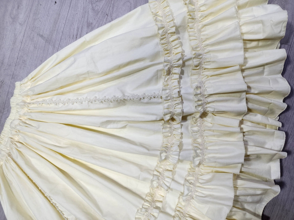 WangYan&Summer - Cotton Lolita Embroidered Petticoat, Rose Hem Total length 50 cm No. 3 beige small rose lace (with color difference) tend