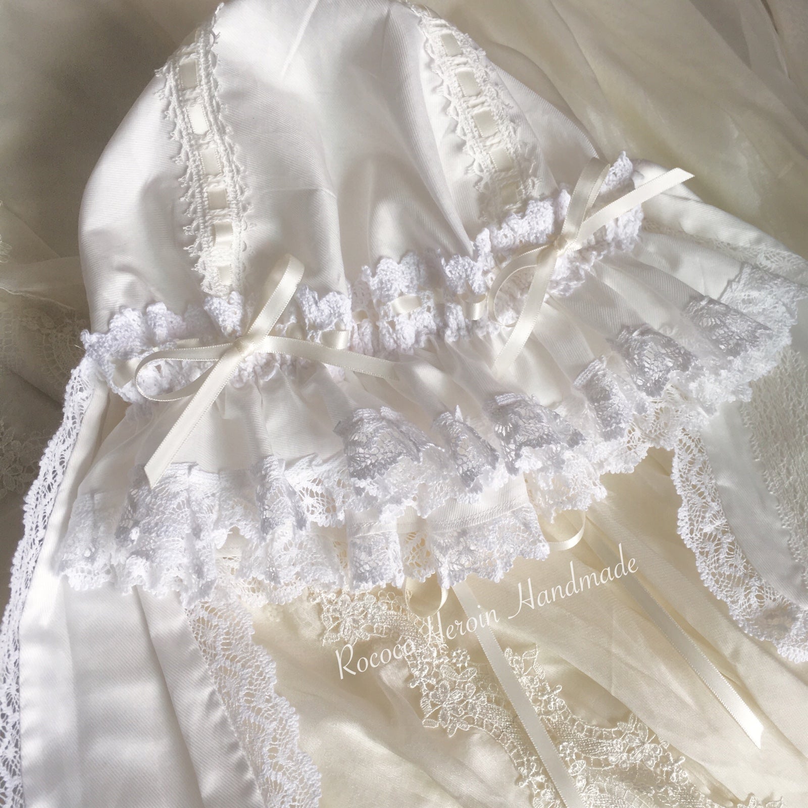 RococoHeroin - Handmade Lolita Bunny Hat Multiple Colors In stock ivory color (light yellow)