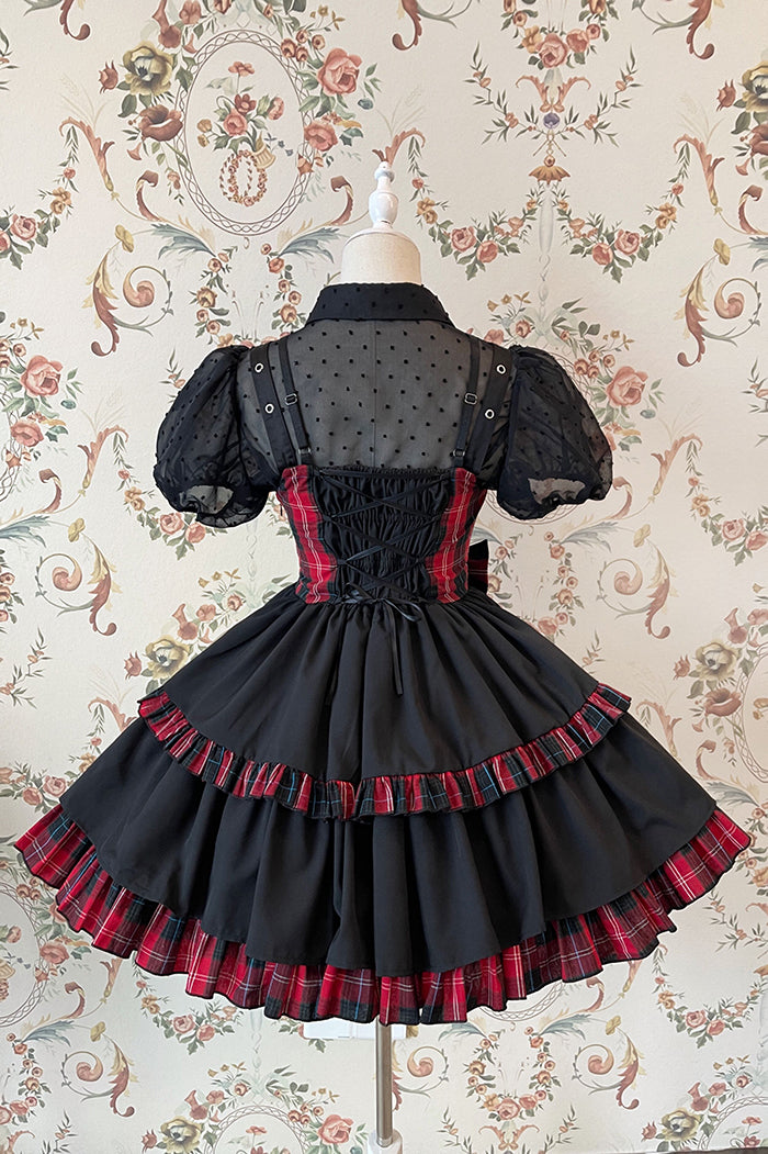 Alice Girl - Gothic Lolita Blouse Short Sleeve Black Shirt
