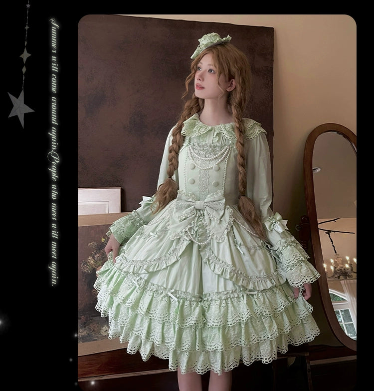 Plum Tree - Pure Love Language - Sweet Lolita Pearl JSK Princess Sleeves Blouse