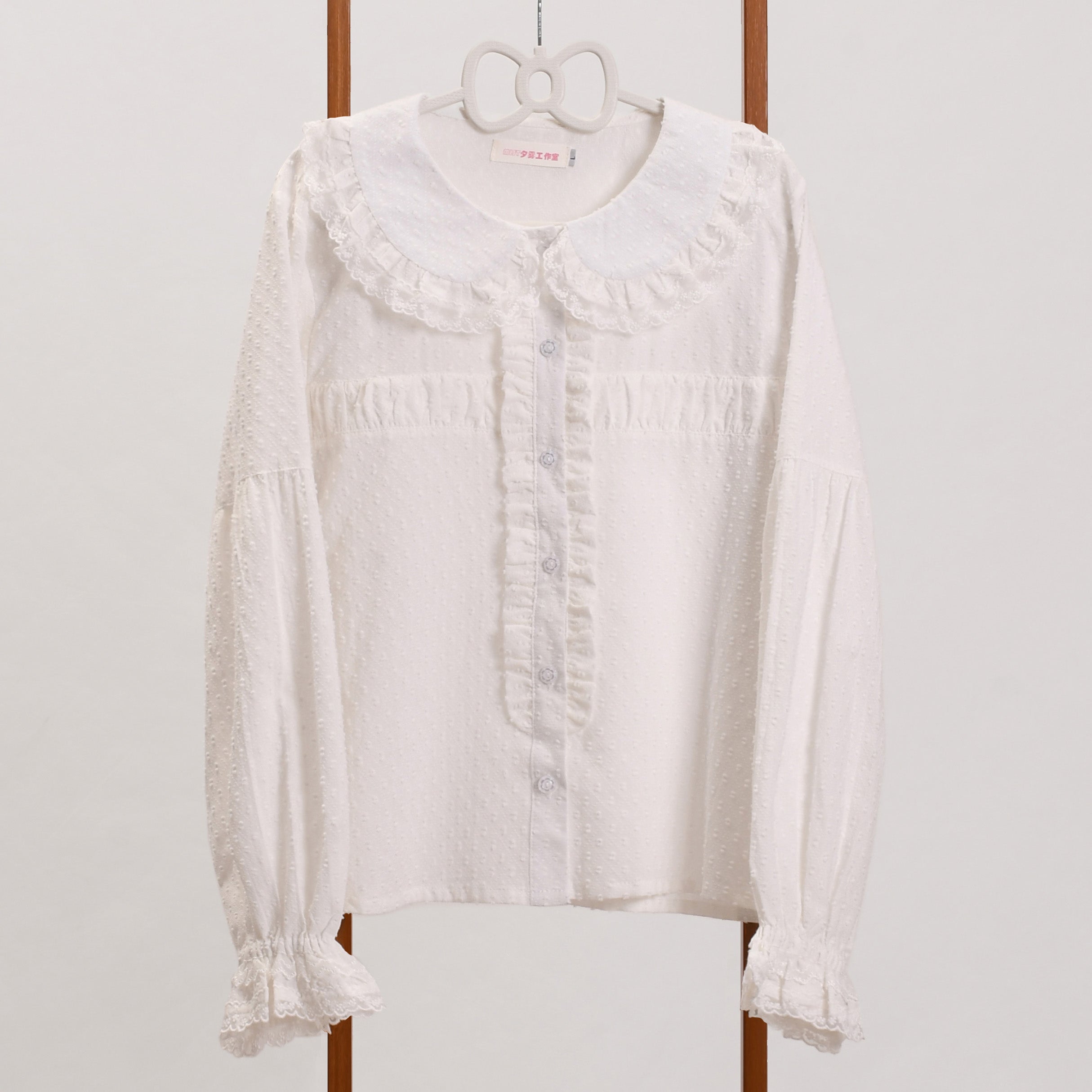 MIST - Tianmi - Sweet Lolita Blouse Long Sleeve Doll Collar Thin Shirt S White